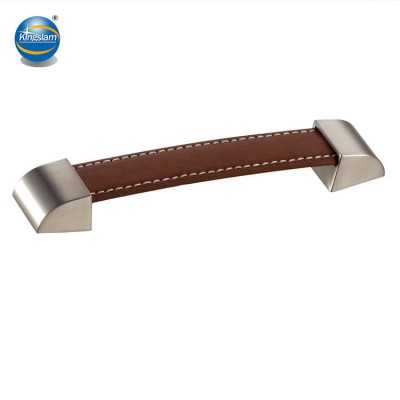 2018 Customized modernt style interior furniture kitchen cabinet drawer pull leather handle for sales